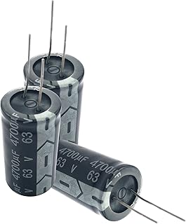 4700uF 63V Capacitor,22X40MM 4700uF Electrolytic Capacitor 3PCS 4700uF Capacitor 63V Aluminum Electrolytic Capacitors for DIY Soldering Electronic Projects Compatible with Arduino Kits