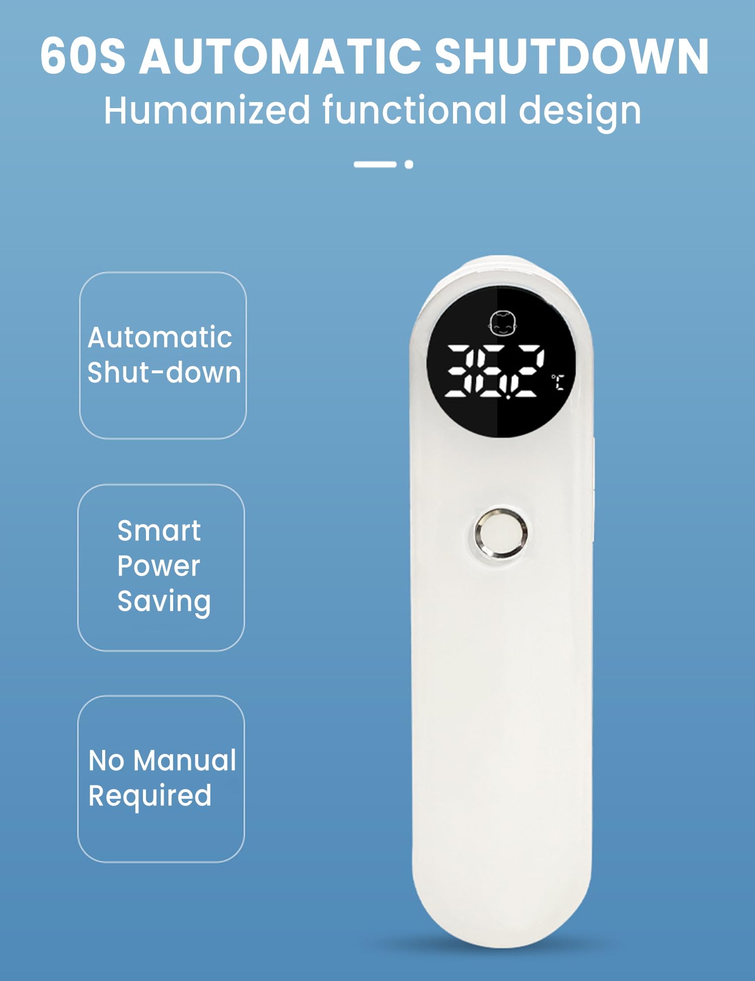 Termometro 3 in 1 per bambino, anteriore, orecchio e oggetto, termometro digitale a infrarossi senza contatto con display LED, allarme febbre, modalità silenziosa, promemoria memoria, termometro