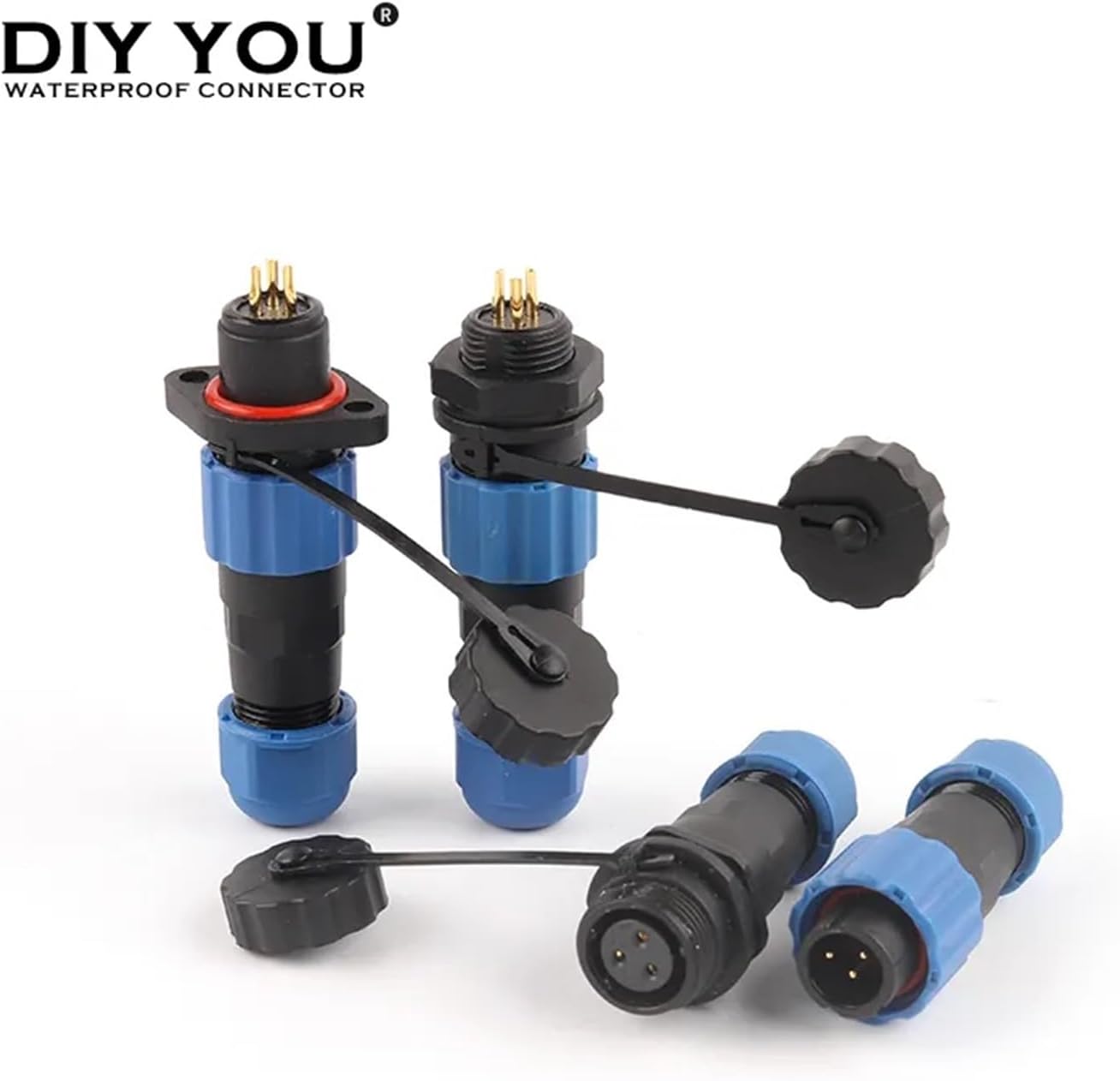 SP13 IP68 Waterproof Connector nut/Flange/Butt Type Male Female Socket 1-9 pin Panel Mount Wire and Cable Aviation Connector(Flange Type,9P)