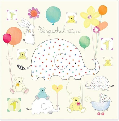 Tarjeta de bienvenida de papiro con diseño de elefante de lunares