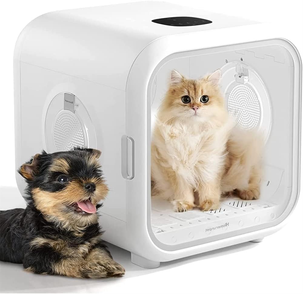 RYTJFDSAZ Secador De Pelo Automático for Mascotas, Secador for Mascotas for Gatos Y Perros Pequeños: Secador De Pelo for Perros Ultra Silencioso con Control De Temperatura Inteligente Y Secado 360