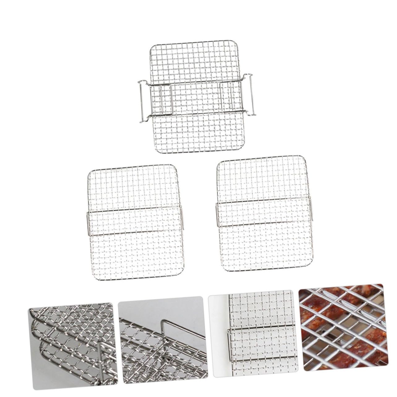 Hemobllo Rejillas para Freidora de Aire Accesorio Apilable Inoxidable para Cocinar al Vapor y Deshidratar Resistente y Fácil de Almacenar para Doméstico