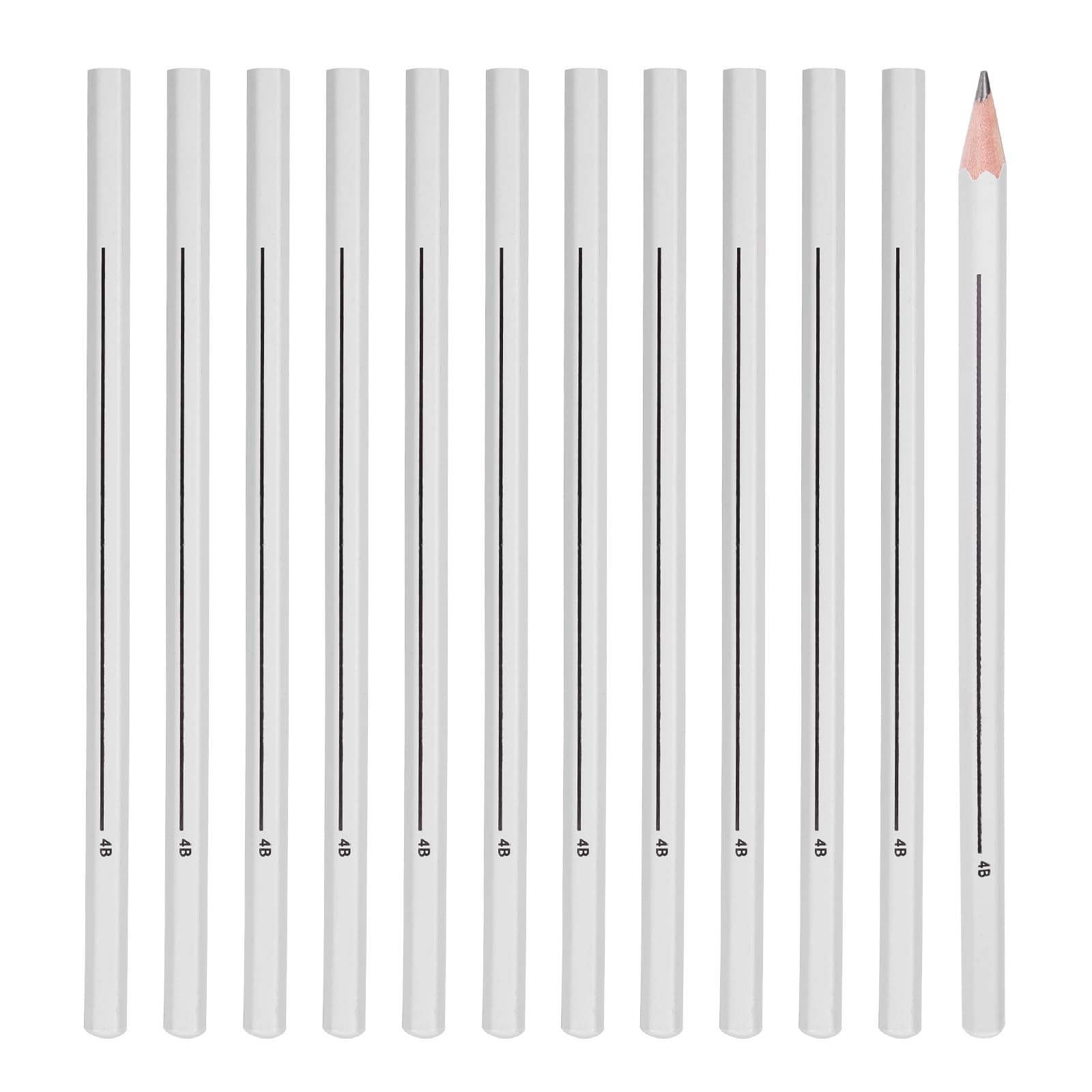 PATIKIL 4B Graphite Pencils for Drawing, 12Pcs Sketching Pencils Wood Supplies Set Break-Resistant Lead with Built-in Sharpening Area for Painting Sketching Artist Design