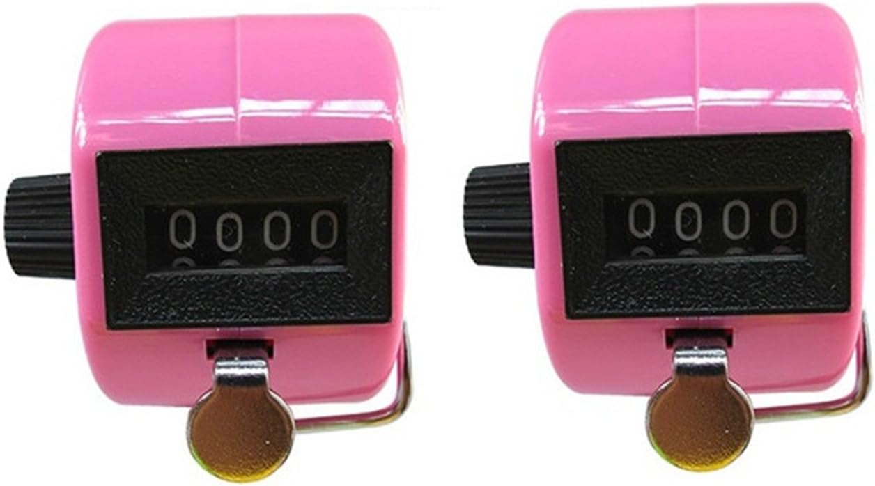 Jackie Pack of 2 Handheld 4 Digit Number Counter Mechanical Tally Lap Tracker Manual Clicker Black : Sports & Outdoors