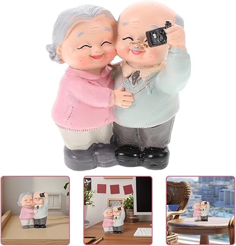 Miniatura 4 de Figuras de pareja de ancianos cariñosos, figura de pareja mayor, figuras de pasteles, abuelos, figuras antiguas, pastel, abuela, abuelo, adorno de