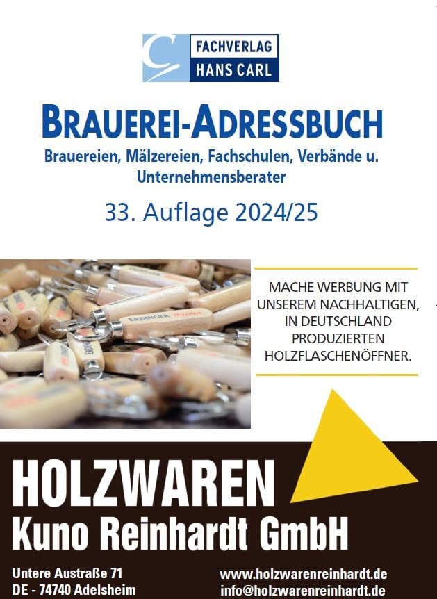 BRAUEREI-ADRESSBUCH 2024/2025: Brauereien, Mälzereien, Fachschulen, Verbände und Unternehmensberater