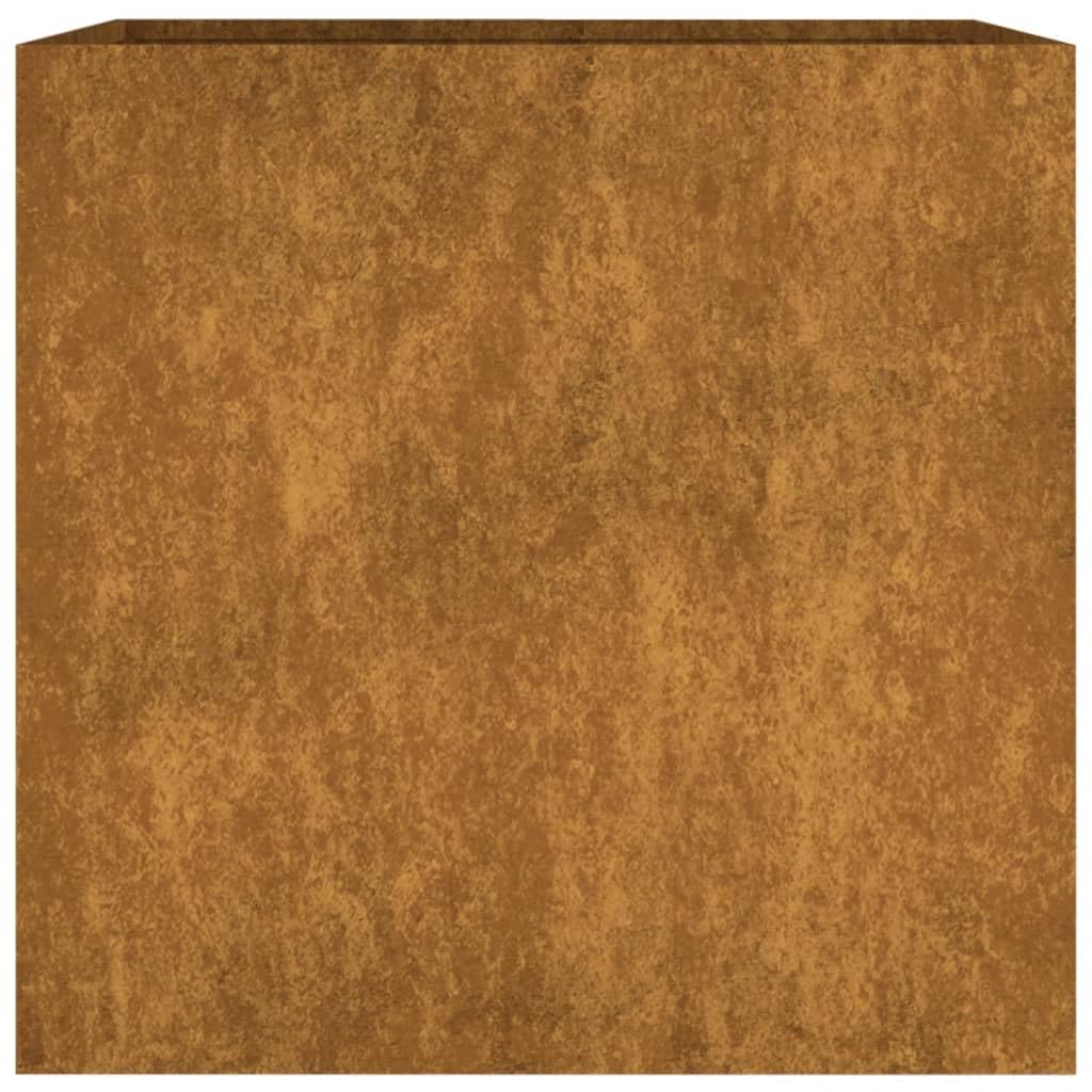 Myheimly Pflanzkübel Gartenbeet für Garten Balkon Terrasse, Pflanzkasten Blumenkasten zum Selber Bauen, Pflanzbeet Gemüsebeet aus Metall, Cortenstahl 40x41x40 cm Cortenstahl