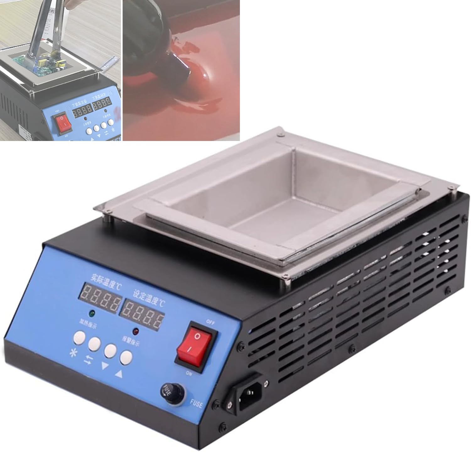 Eoweiot Solder Melting Pot 1000W Lead-free Titanium,30-400℃ Adjustable Temperature, Melts Tin in 25 Minutes for Welding and Soldering