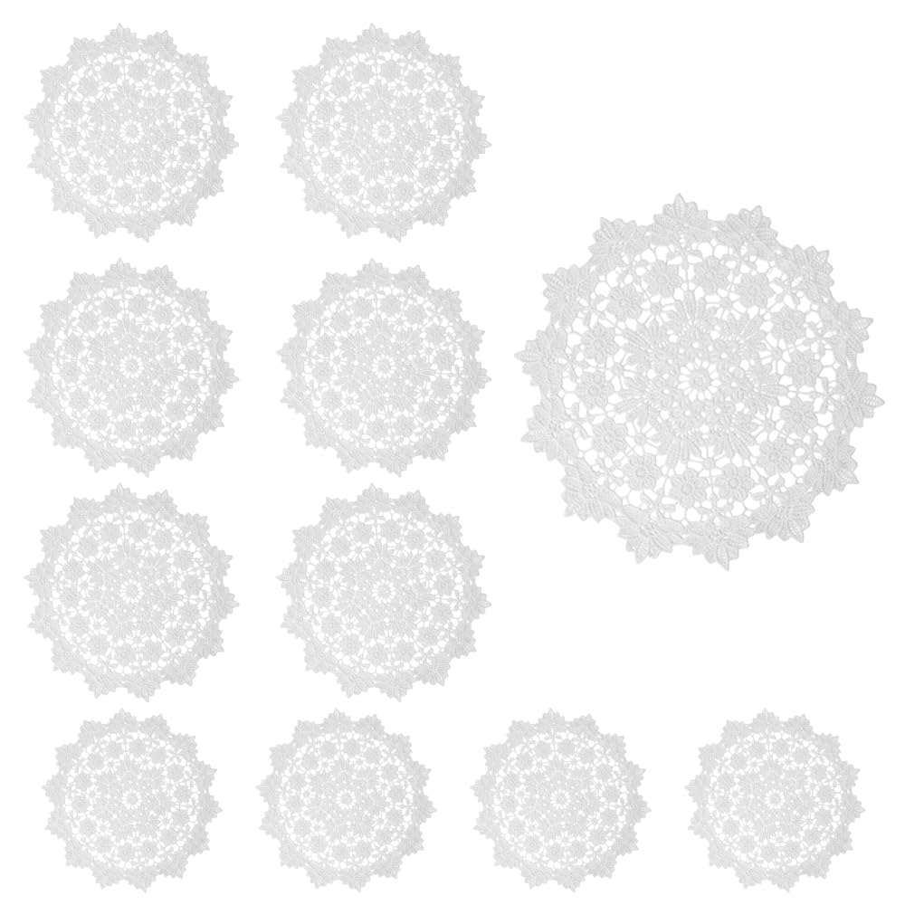 Crochet Lace Doilies, 11PCS Handmade Table Mats for Dining Tea Party