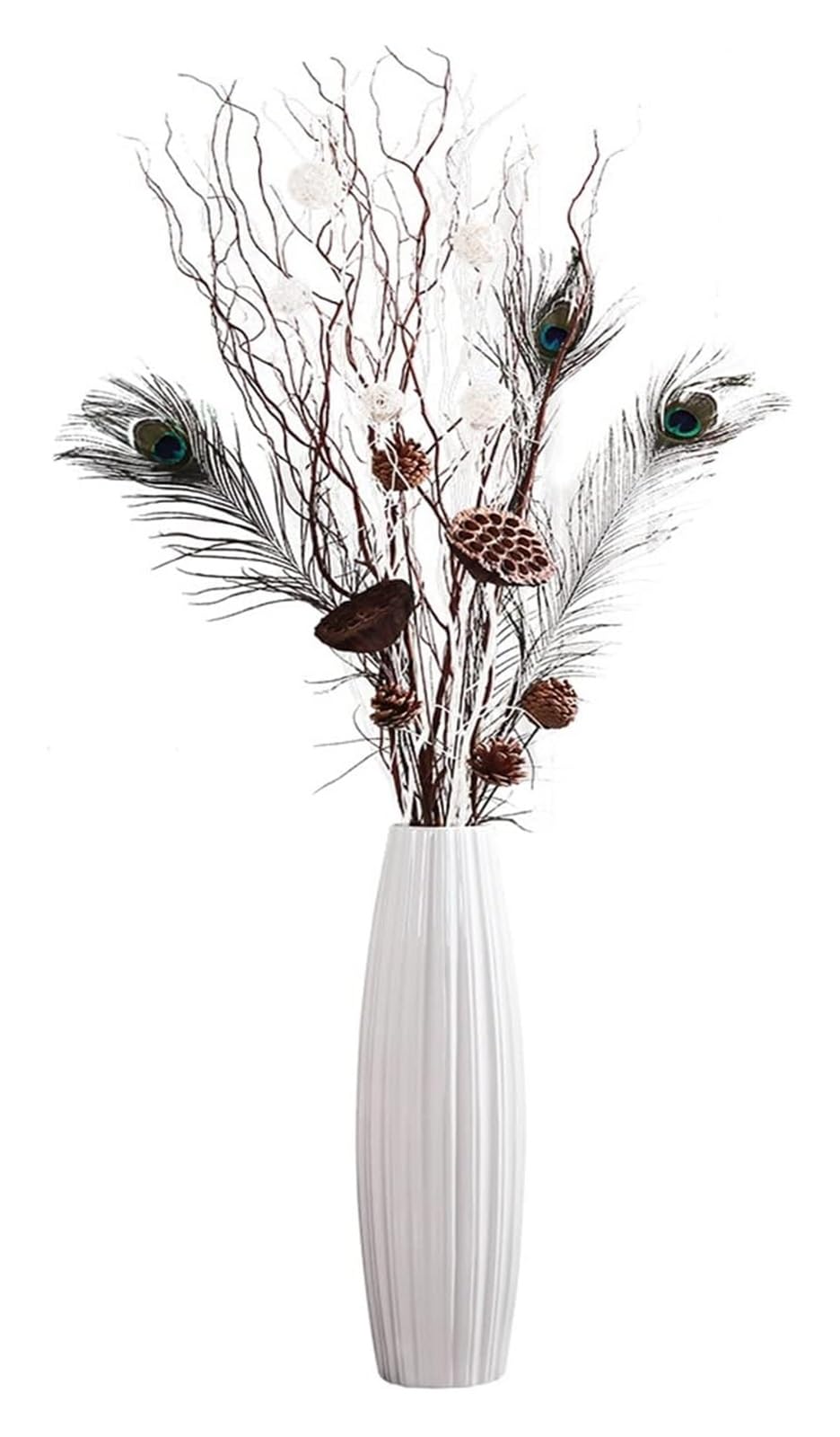 SnamicE Vase Tabletop Ceramic Floor-to-Ceiling Large Vase Decoration Living Room Dry Flower Arrangement Furniture Porch Decoration,