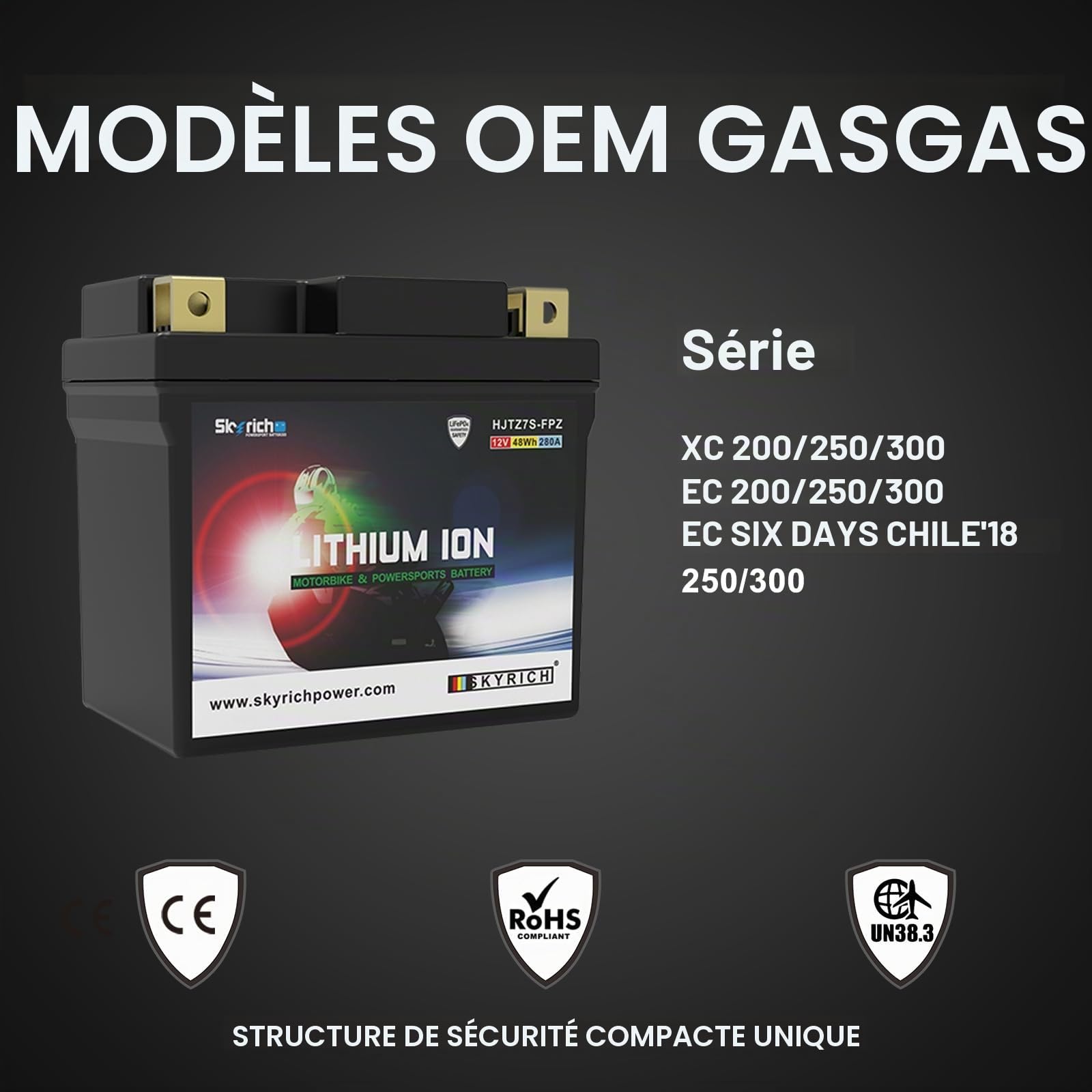 Batterie au lithium SkyRich HJTZ7S-FPZ