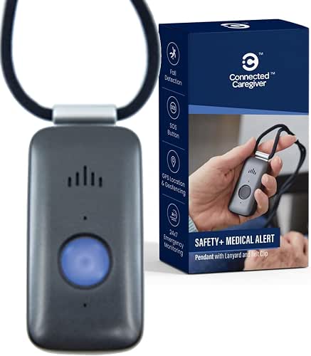 Safety+ 4G Medical Alert System: Fall Detection, GPS Location, 24/7