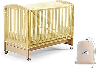Mosquito Net for Cot, Crib & Cot Bed with Zipper Opening for Easy Access to Your Baby. Ideal for Standard Crib of Size:125 x 65 cm (Standard)