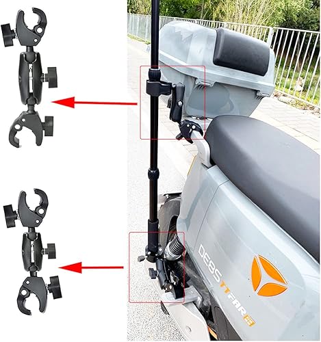 Miniatura 3 de Fotoleey Kit de montaje de motocicleta para Insta360 One X3 X2 ONE RS- Kit de montaje de manillar de doble abrazaderas para barra de extensión 3