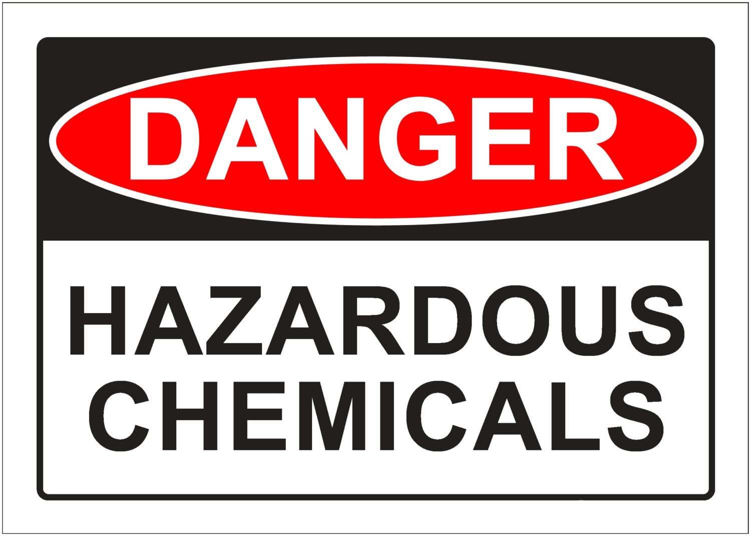 Hazardous Chemicals Danger Sign L10276, 12x8 Inch Metal Tin Sign, Chemical Area Warning Sign