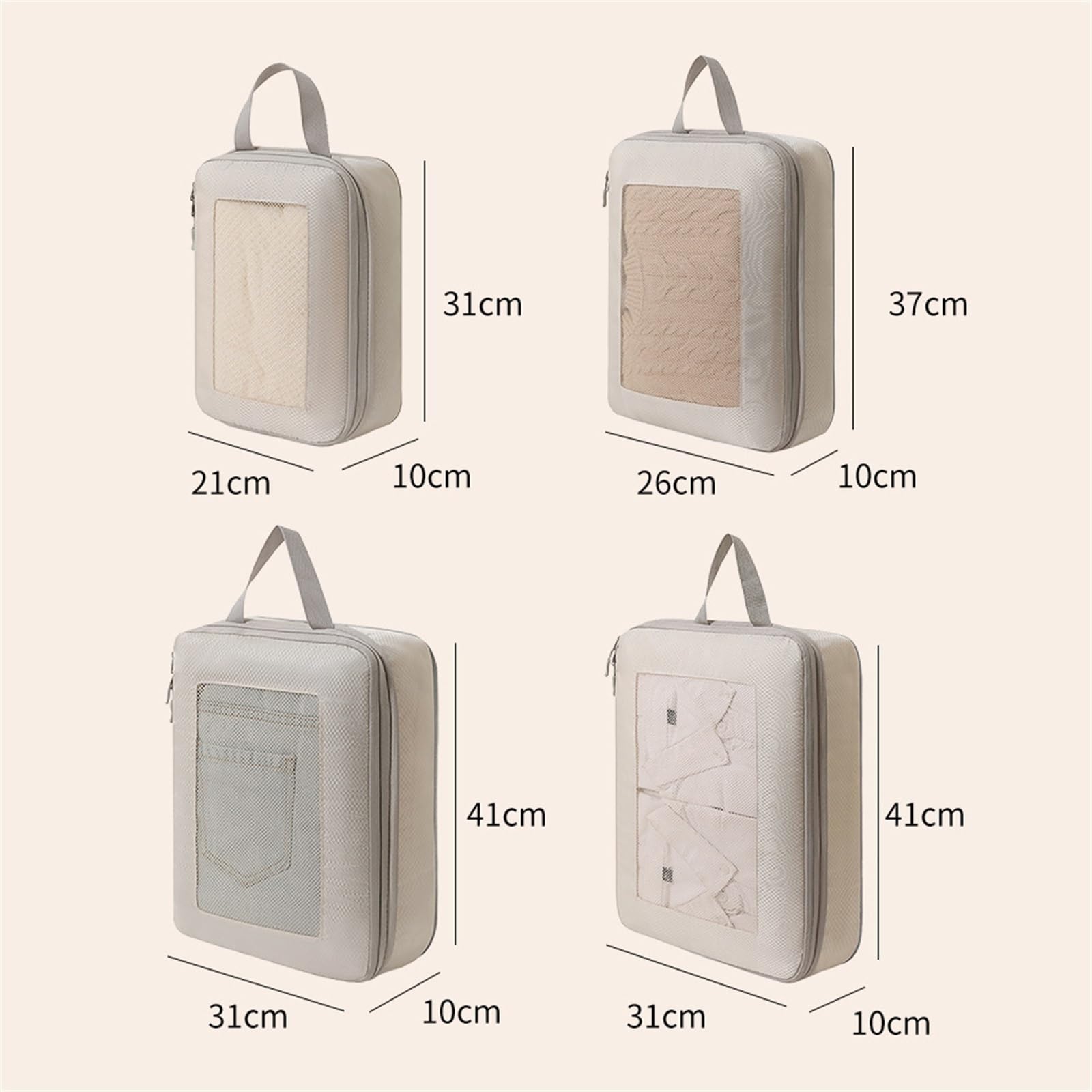 Organizzatori da Viaggio a Compressione Cubi di imballaggio a compressione for organizzatori di imballaggio for bagagli espandibili Cubi di imballaggio a compressione 4 set for valigie a mano Borse es