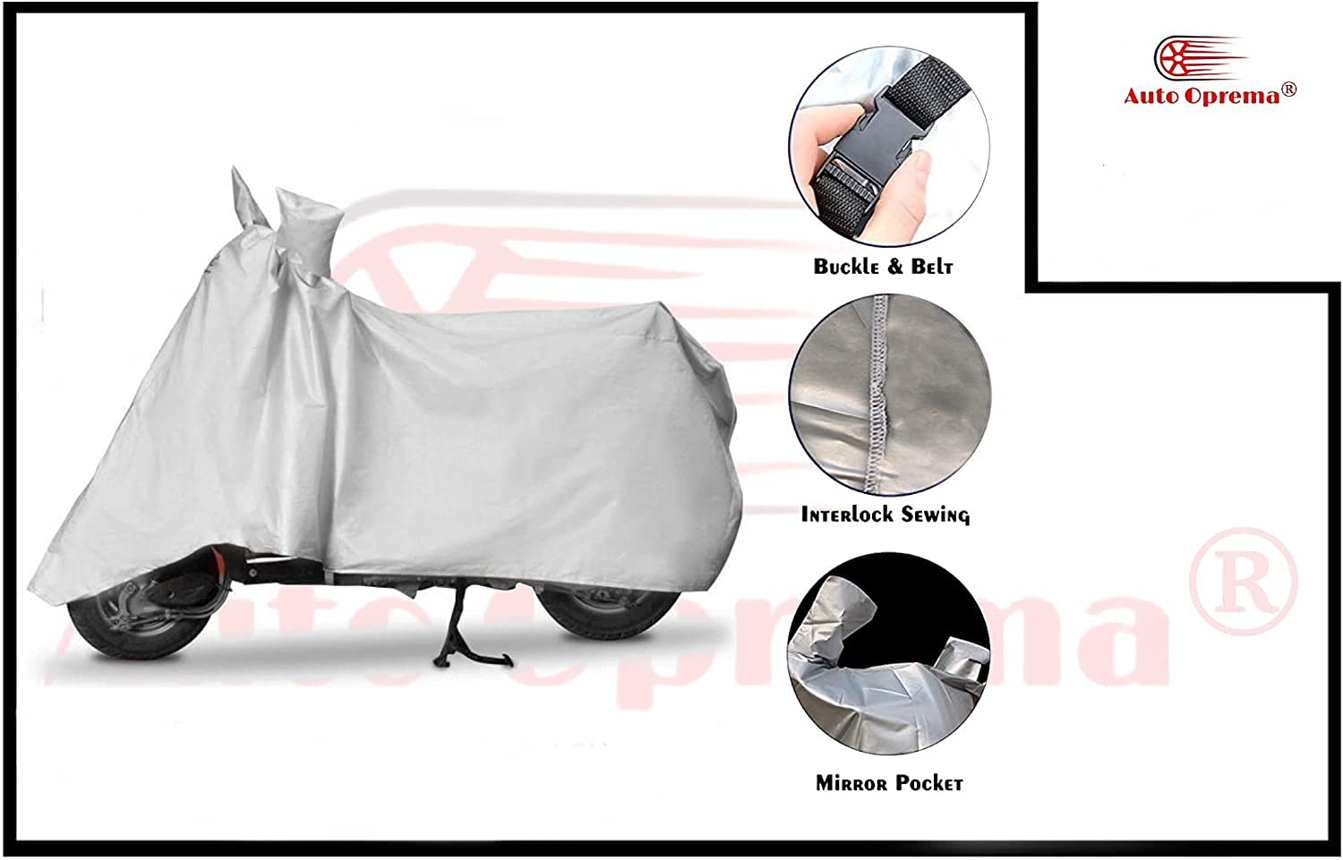 Auto Oprema Dust Proof Water Resistant Double Mirror Pocket Bike Body Cover for Super Splendor (Silver) 1