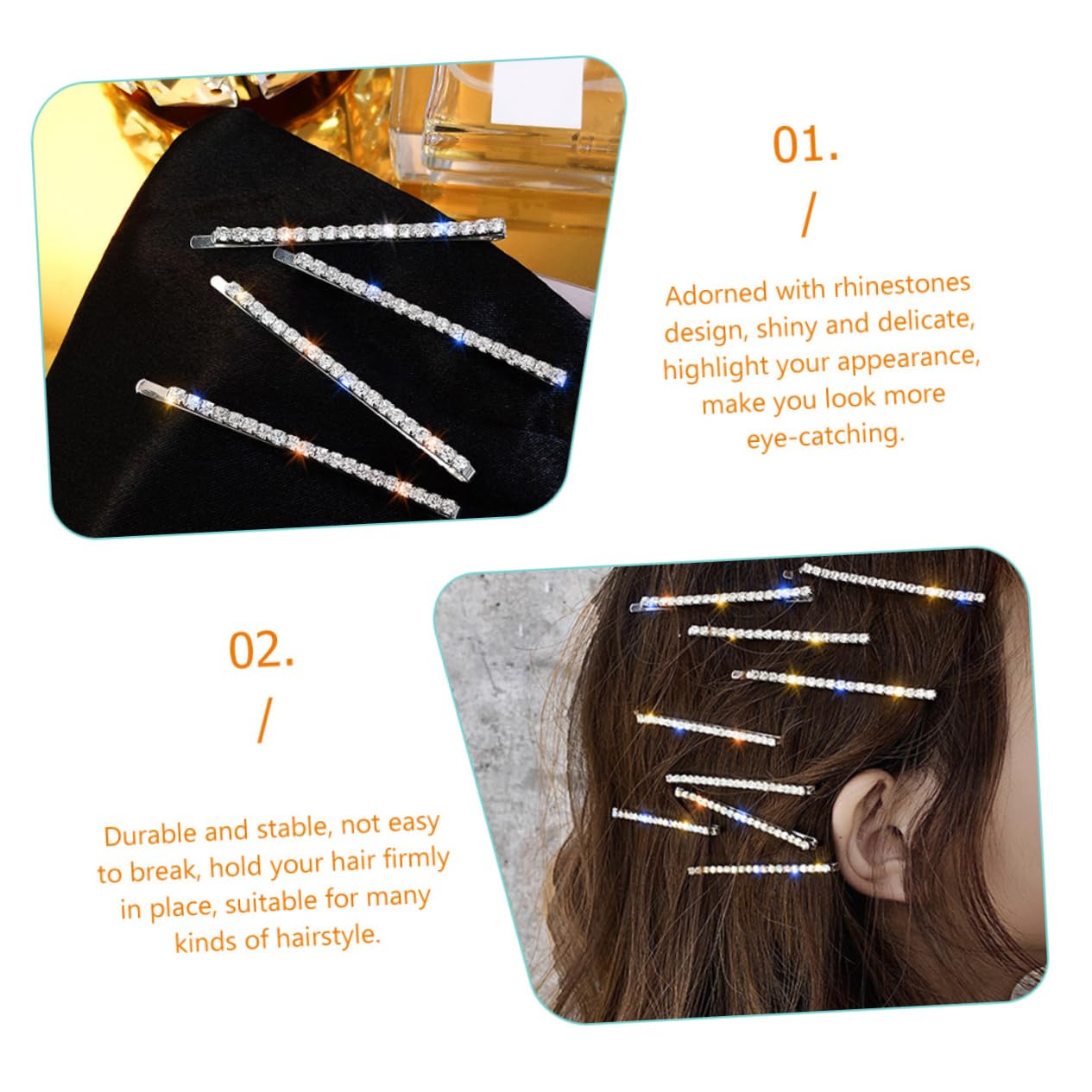 DOITOOL 60stücke Glitzer Haarnadeln Mit Strass Für Damen Elegante Haarspangen Für Hochzeiten Partys Und Besondere Anlässe Vintage Haarschmuck Für Verschiedene Frisuren