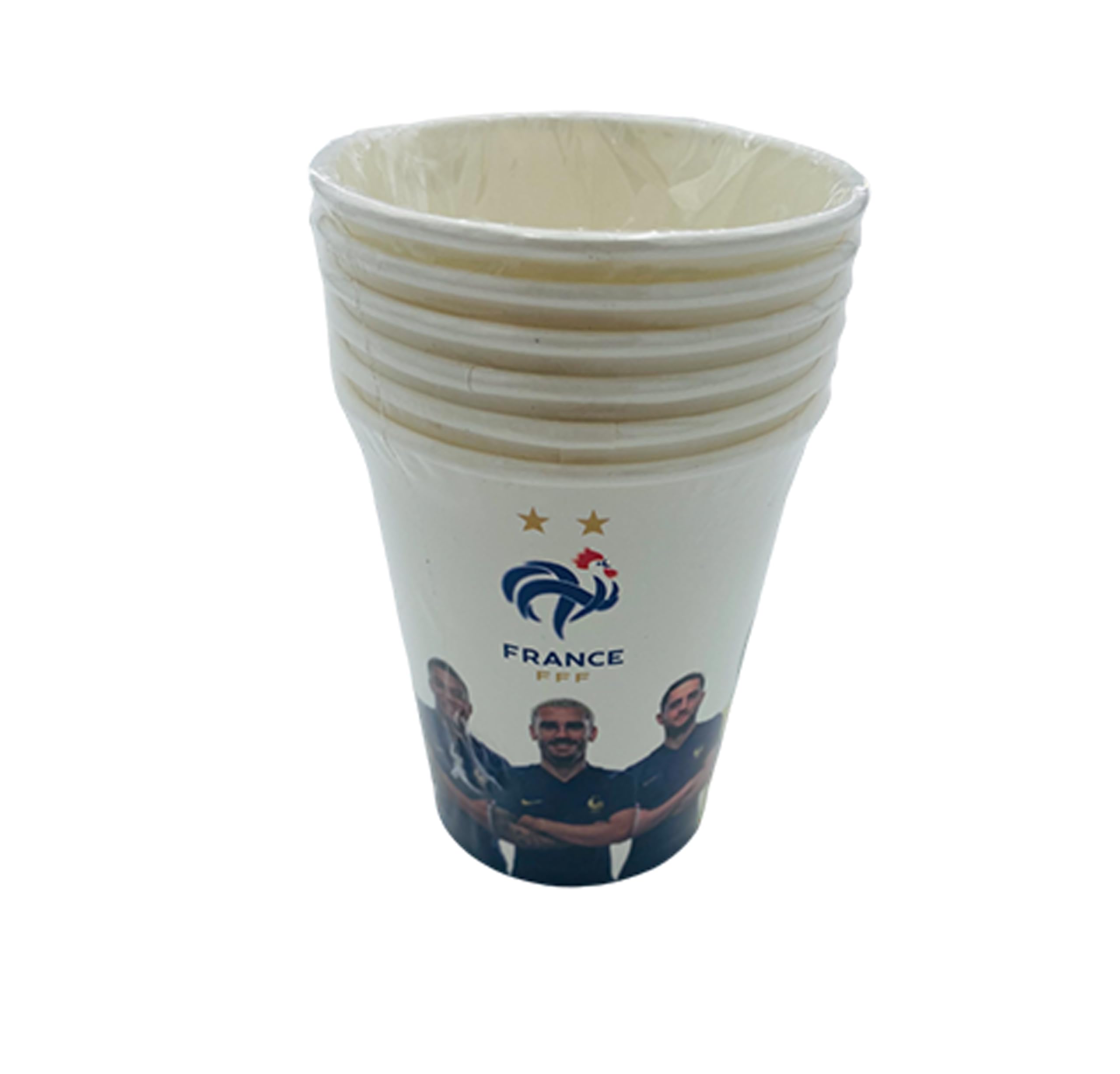 FFF 6 x verre gobelet jetable 25 cl Collection officielle Equipe de France de Football