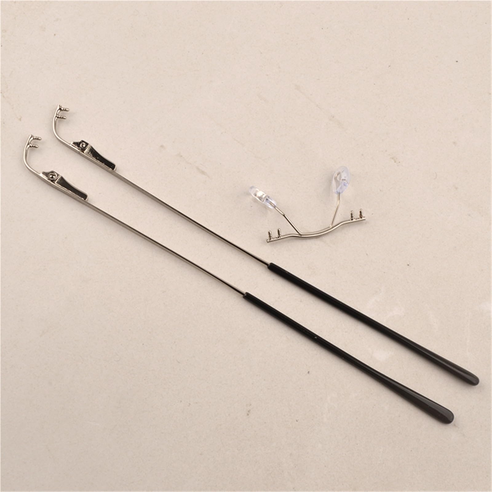 Brillenbügelbein 10 Sets randlose Brillenbügel aus Metall mit Nasenpolster, Steg, Federscharnier, optisches Bein mit Spitzen(Silver)