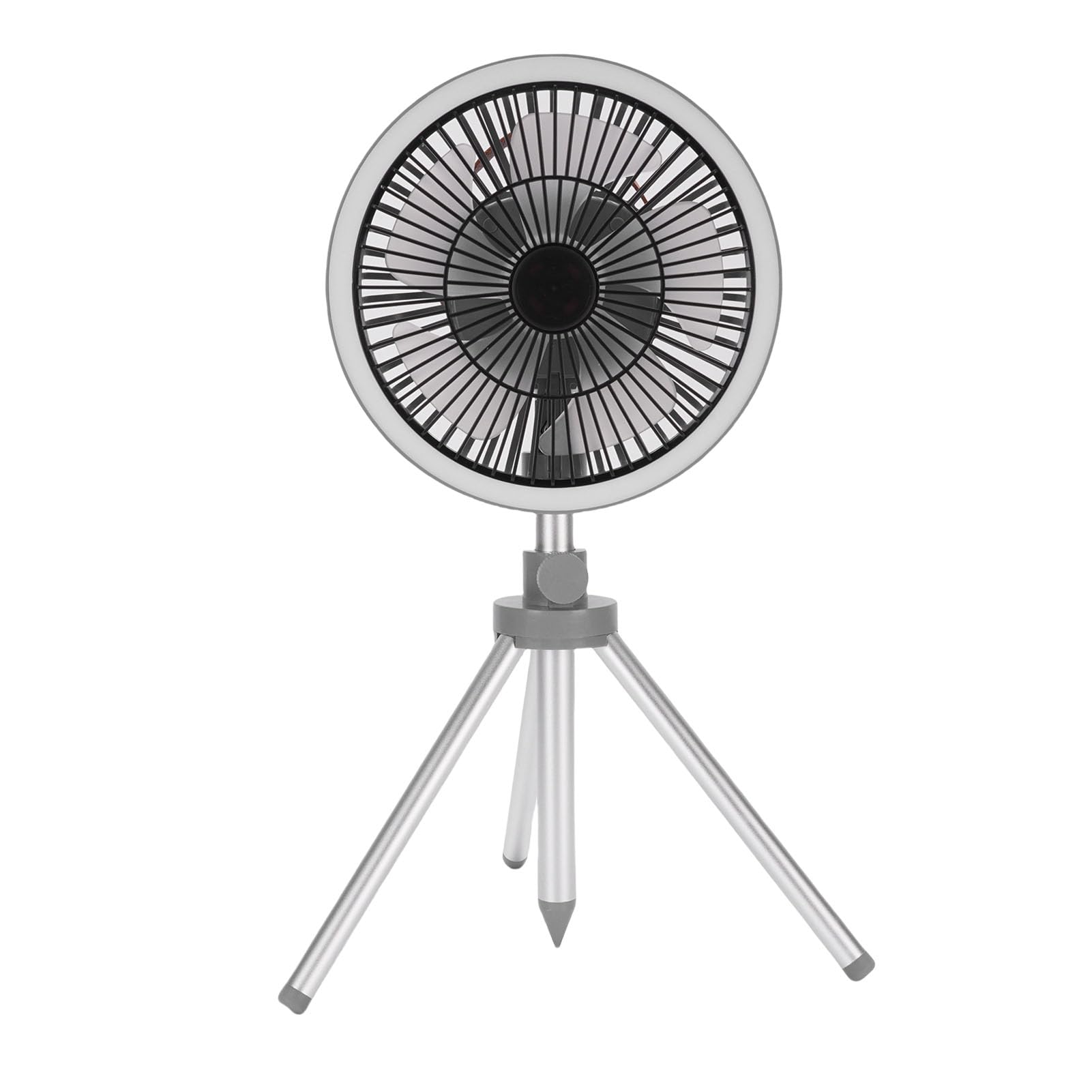 Ventilateur de camping pour lutter contre la chaleur sous la tente avec trépied gris
