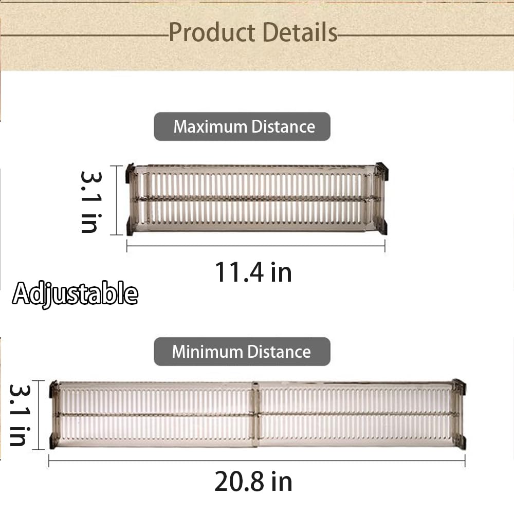 GDGZJJD Adjustable Kitchen Drawer Dividers, Expandable Organizer for Dresser or Clothing Drawers, Deep Drawer Separators, Versatile Storage Solutions for Home and Kitchen, Pack of 3