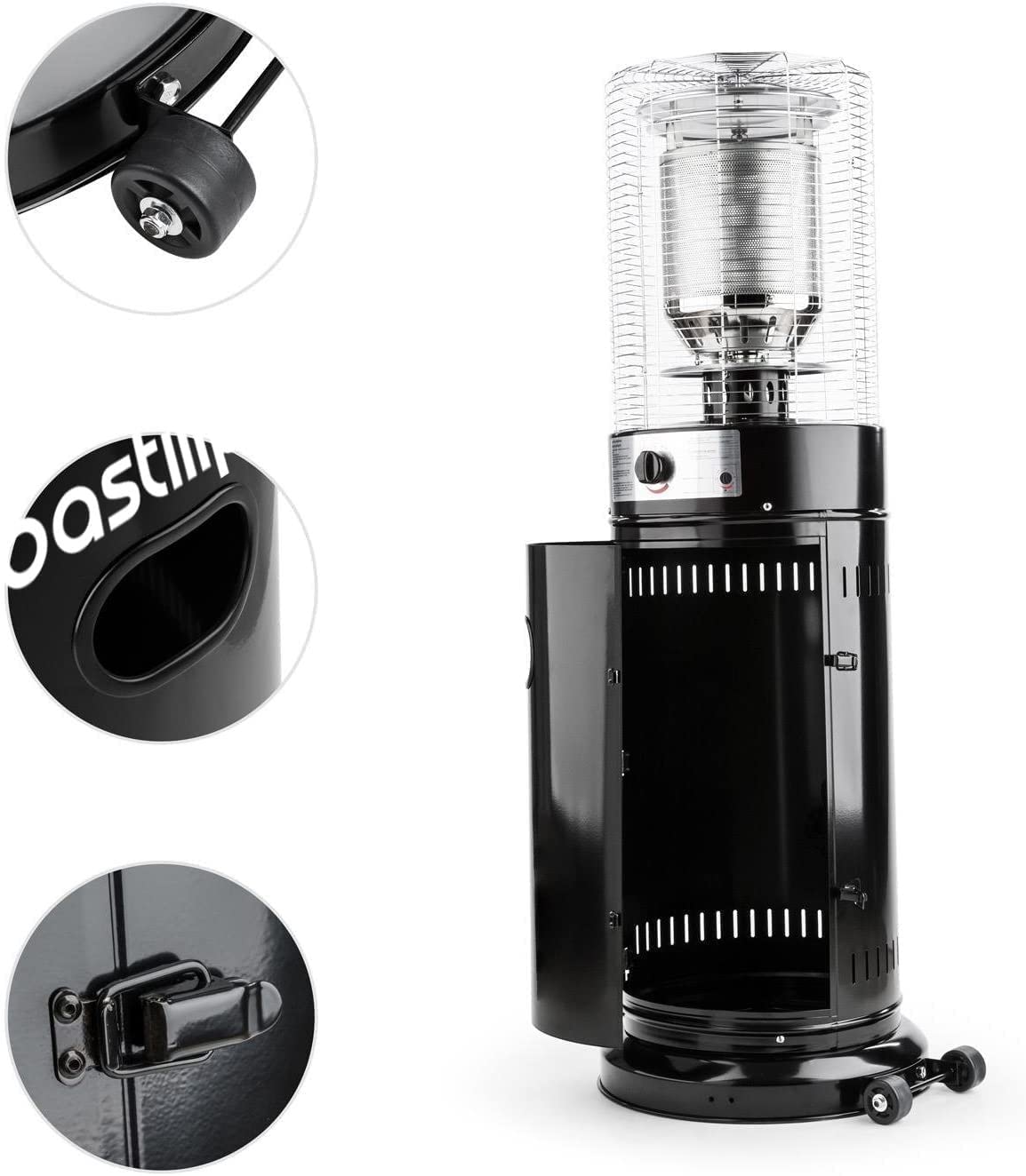 Prometeo Black 11K - Estufa de gas para Exteriores -Estufa para jardin o terraza de 11KW - Propano o Gas butano - Radio de acción 20-30m² - Bastilipo (0807)