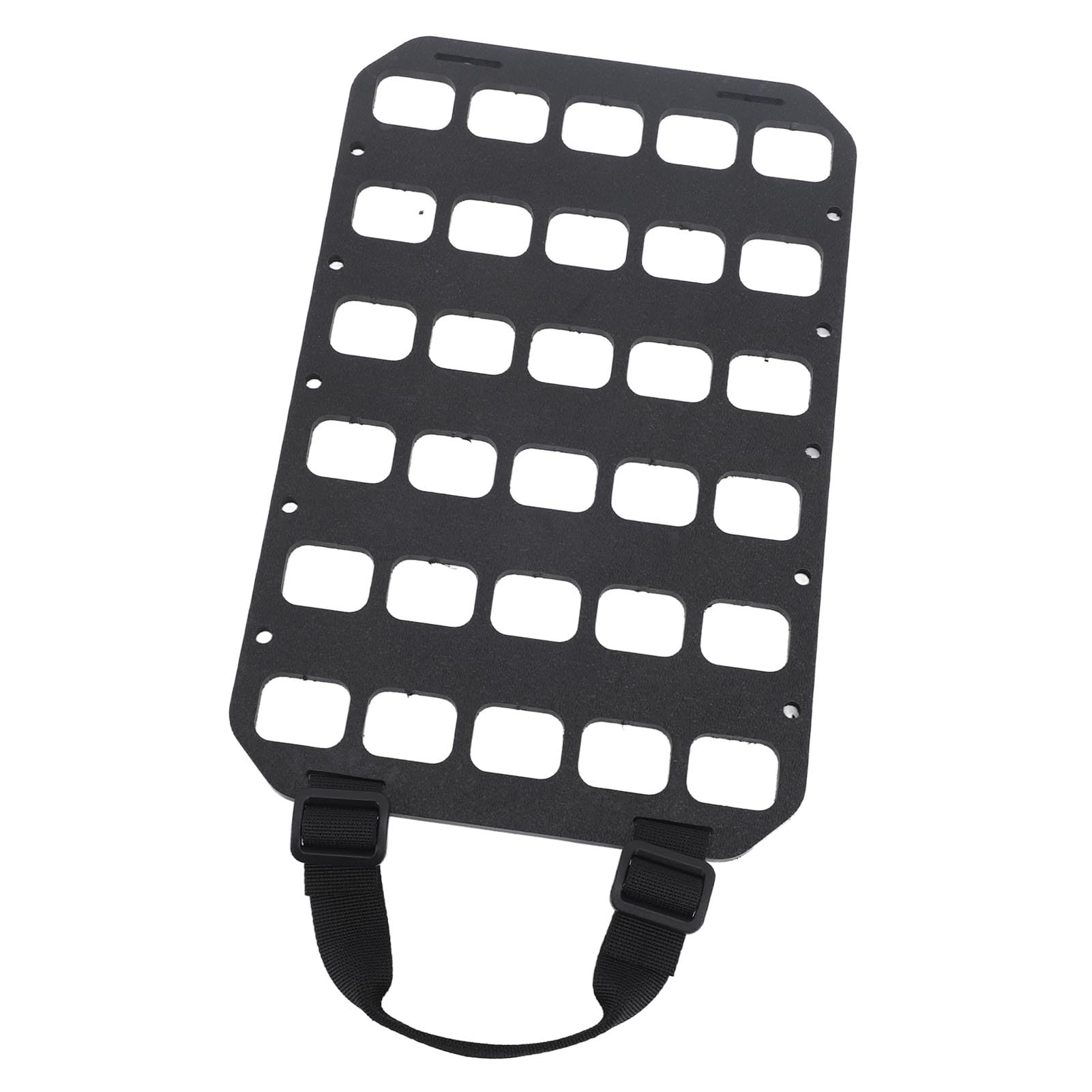 Panel Molle Negro con Asa PP Diseño de Agujeros Fijos Panel Organizador Molle para Mochila Caja de Pared