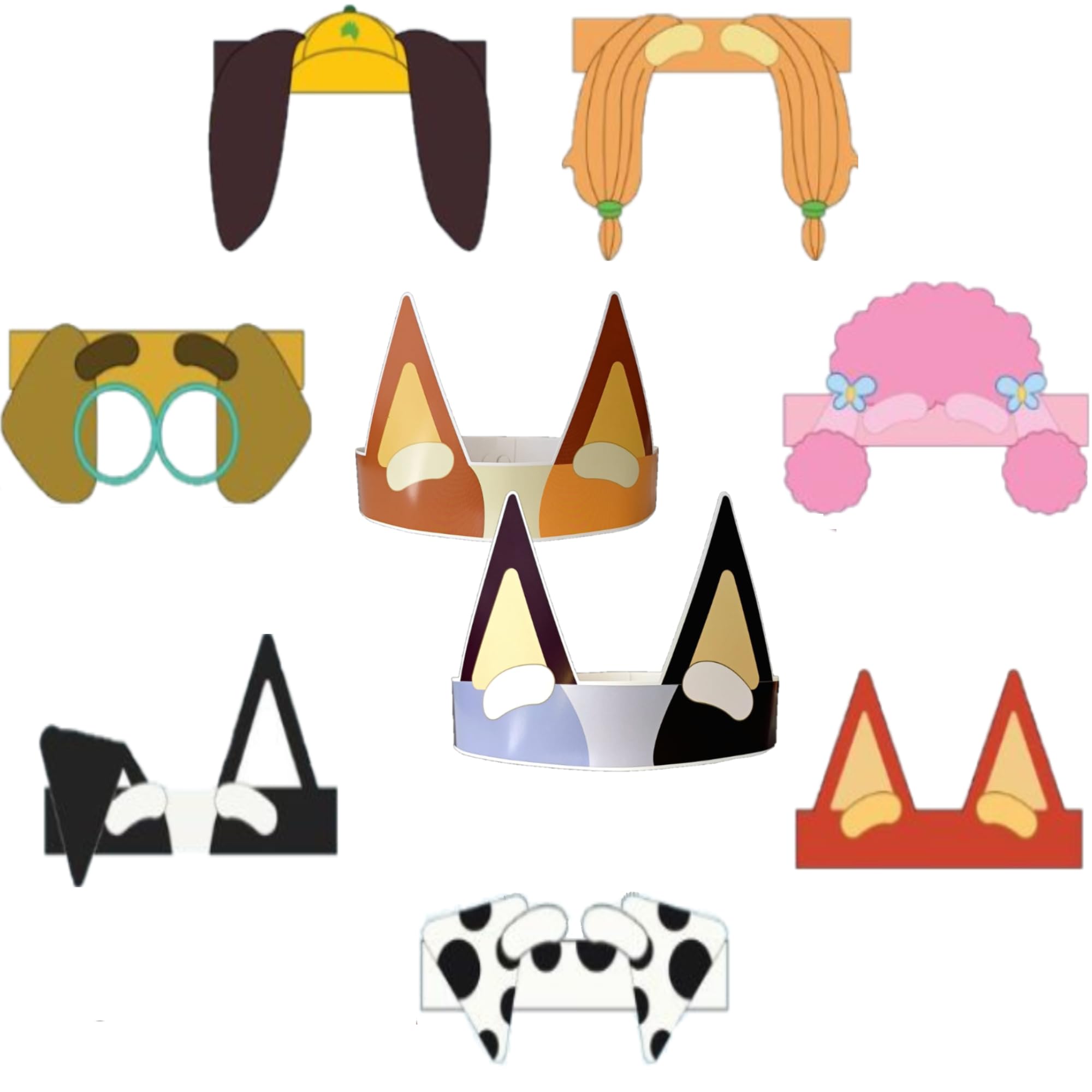 HANEI 18 Blue Dog & Friends Party Favors Party Supplies Birthday Paper Crowns Headbands Tiara
