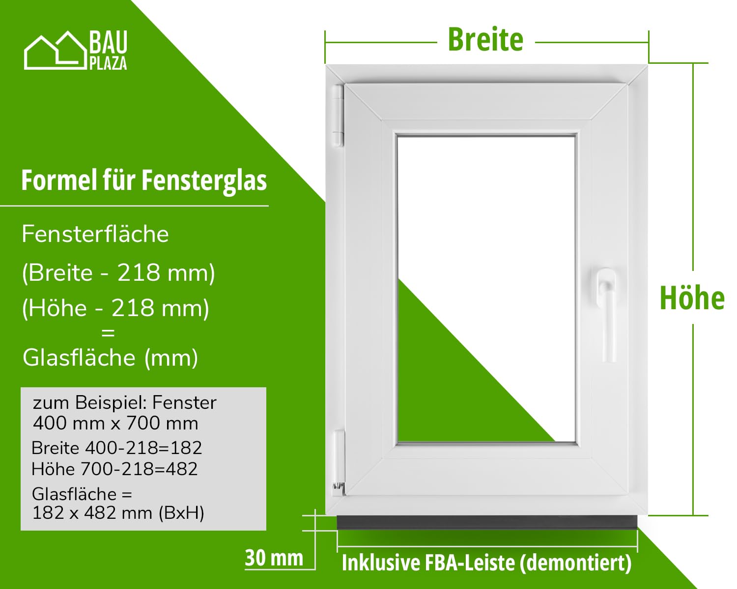 Ventana PVC oscilobatiente 40 x 50 cm / 400 x 500 mm (ancho x alto) apertura izquierda antracita exterior/blanco interior, doble acristalamiento 32 mm, aislamiento térmico y acústico