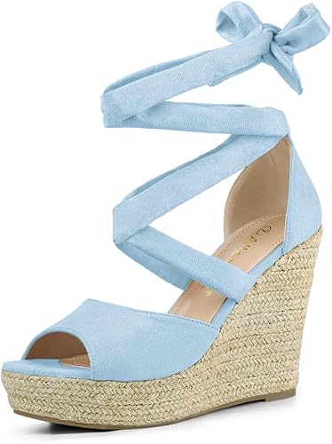 Allegra K Alpargatas con cordones para mujer