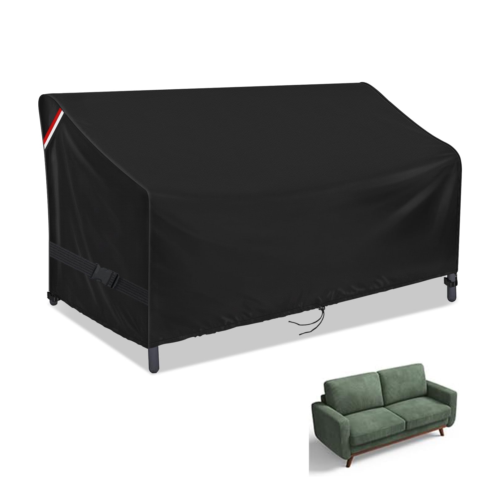 Fenghome Garden Bench Covers, Waterproof 500D Oxford Fabric Bench Cover for Patio Bench Windproof Furniture Covers - (123x73x60/89cm) โ image 1
