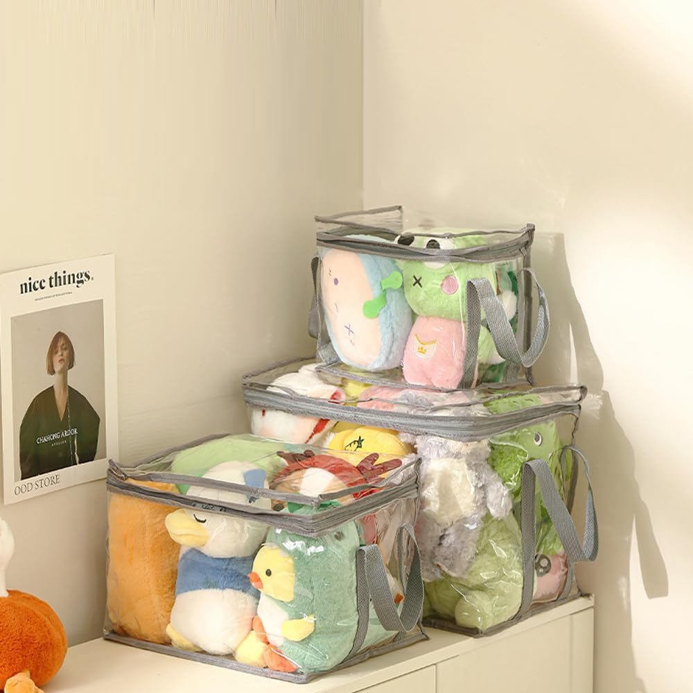 Clear PVC Waterproof Zipper Storage Bags, Reusable Large Organizer for Toys, Board Games & Puzzles