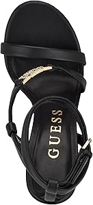 Amazon.com | Guess Women's LUCIER Heeled Sandal, Black 002, 6
