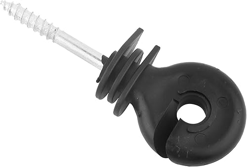 Miniatura 9 de 50 unidades/juego de aisladores eléctricos de cerca, aisladores de anillo de rosca negro, accesorios de sistema de rejilla de cercas eléctricas para