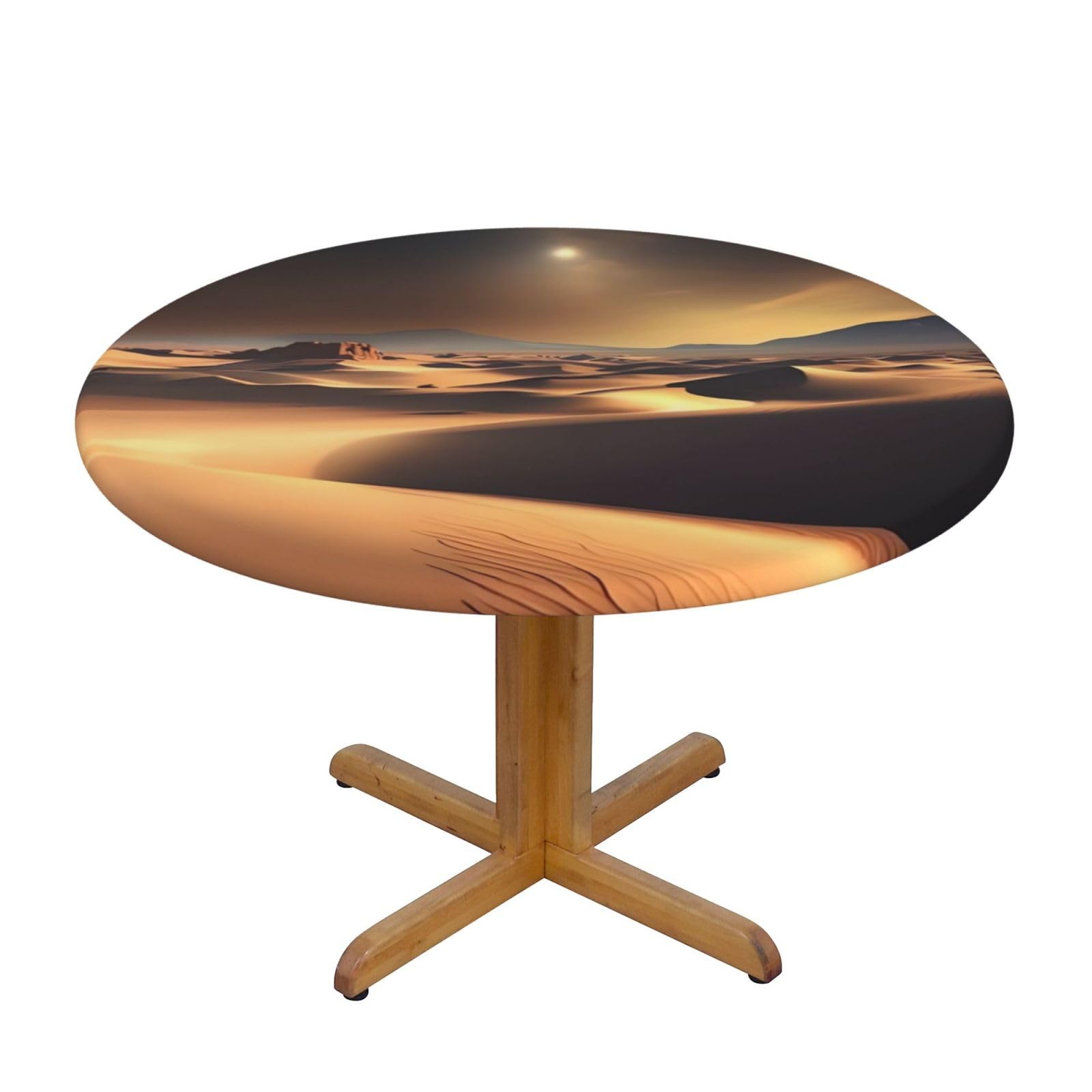 Nappe ronde imperméable Sahara élastique pour table de jardin ronde