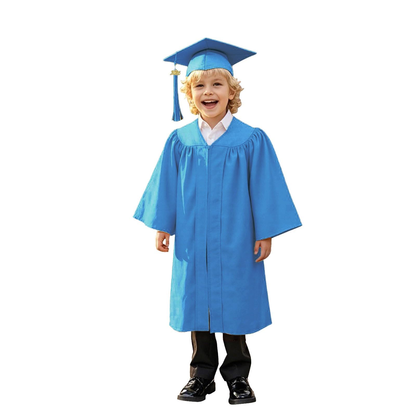 2026 Kid Graduation Gown and Cap Set with Tassel and Sash Unisex Kindergarten Preschool Graduation and Primary School Outfit Ceremonies Costume (BU2, 6-7 Years) โ image 1