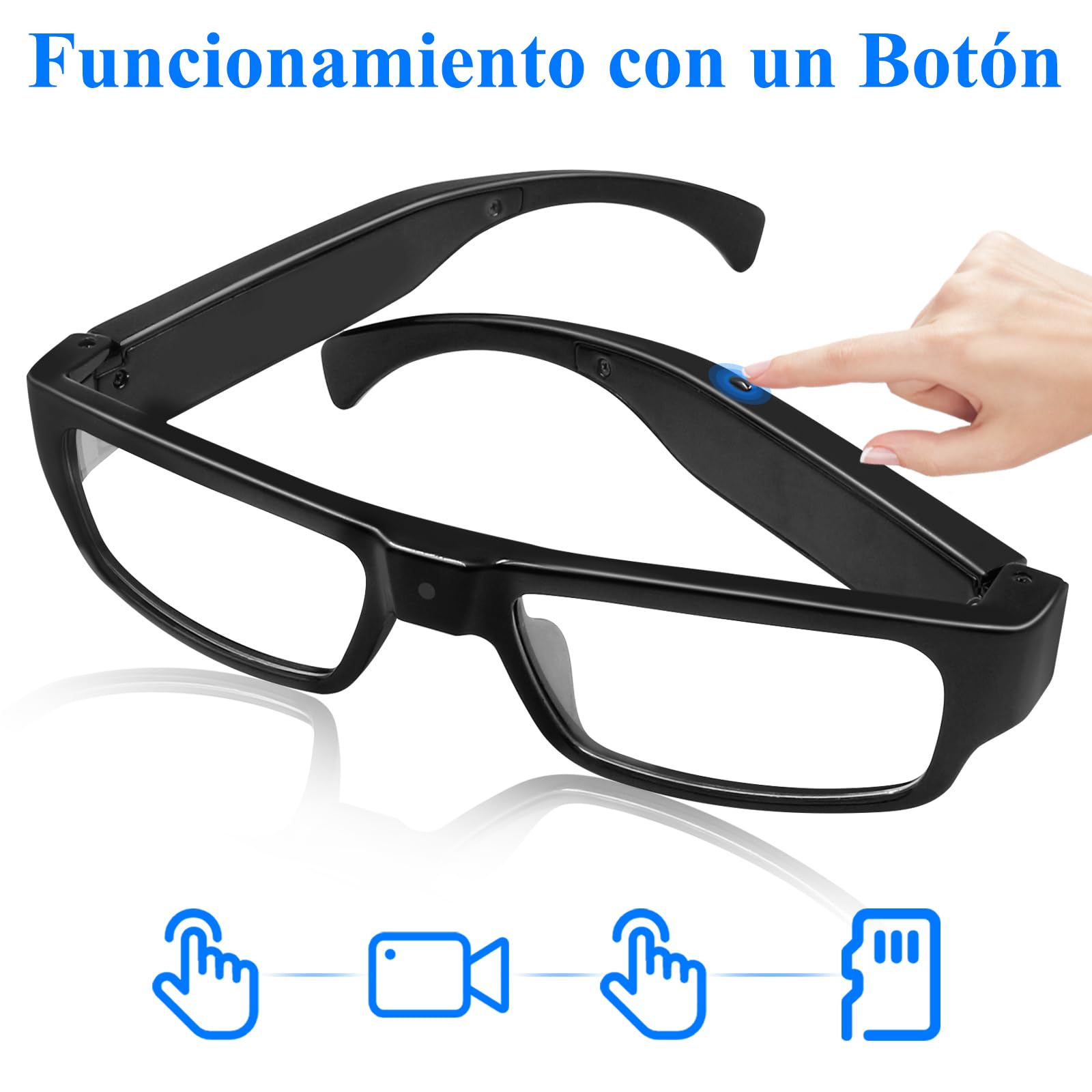 LXMIMI Cámara Oculta Gafas, Gafas con Cámara Espía 1080P