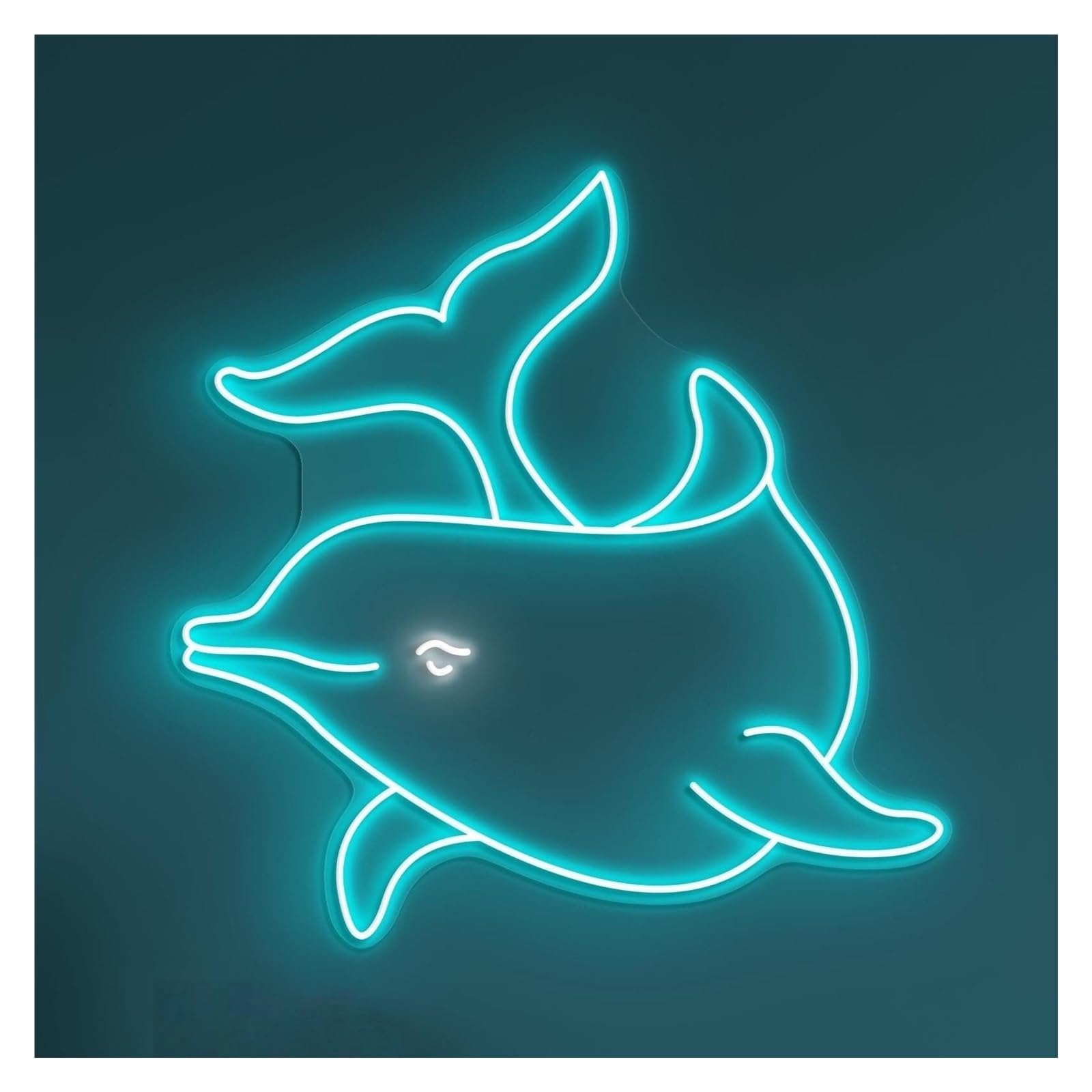 RONGCH Hanging Art Neon Signs Dolphin Neon Sign, Suitable for Pet Shop Home Decor with Brightness Adjustable 50cm(A)