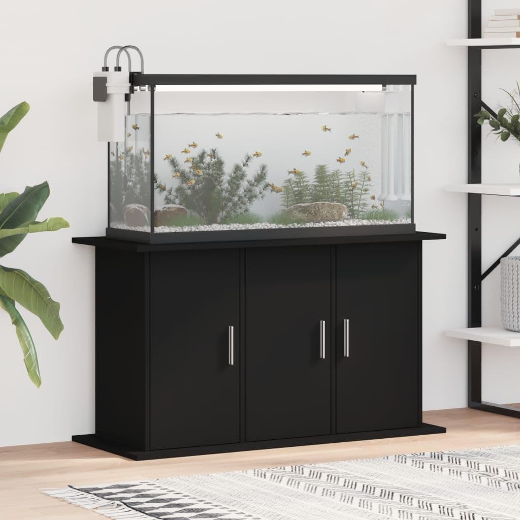 Toshilian Meuble pour Aquarium, Support pour Aquarium Meuble pour Aquariophilie Support pour aquarium noir 101x41x58 cm bois d'ingénierie