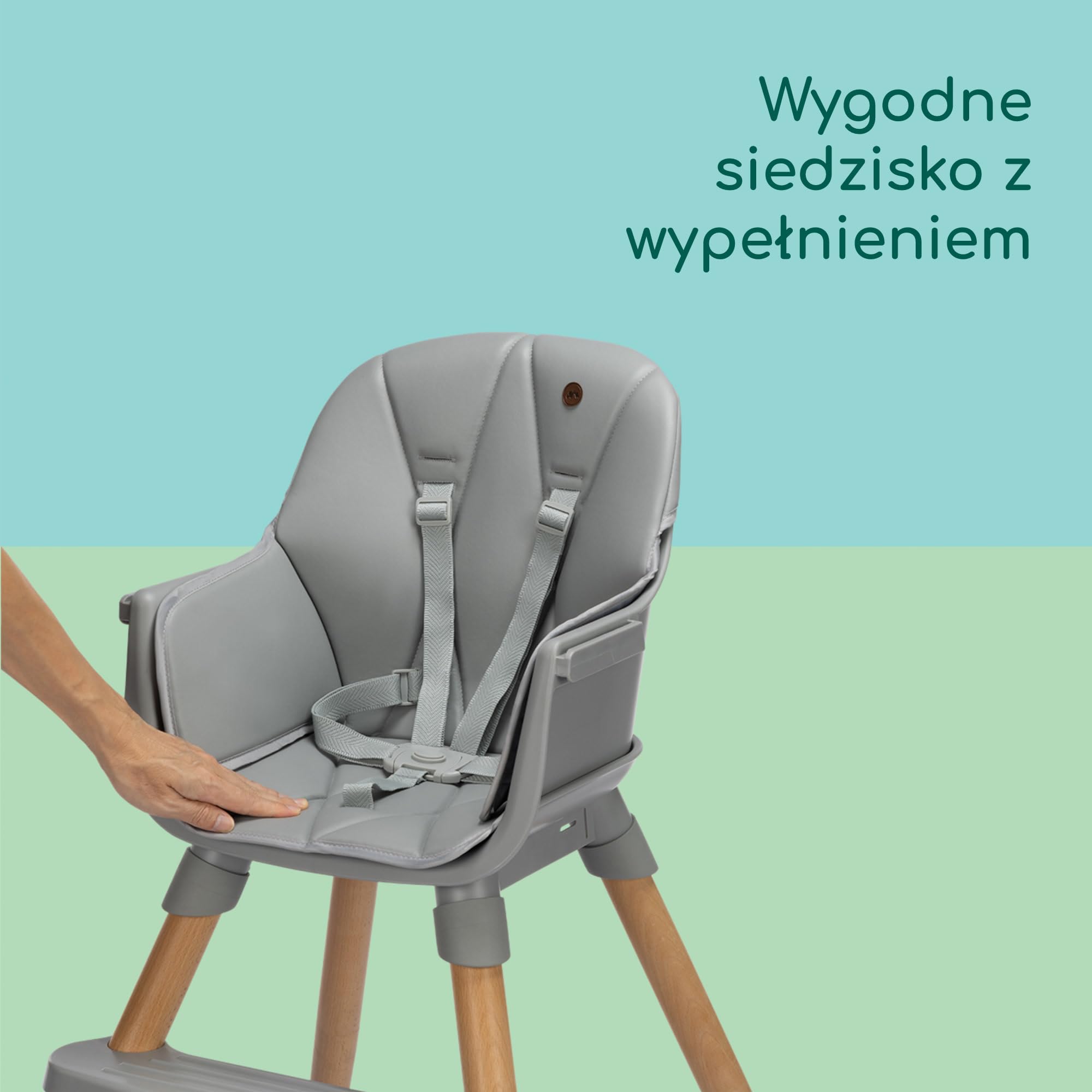 Bebeconfort Avista 2, 4w1 wysokie krzesełko, podstawka podwyższająca, krzesło do jadalni dla malucha, 6 miesięcy - 14 lat (9-60 kg), wyściełane poduszki, regulowana tacka, Tinted Grey