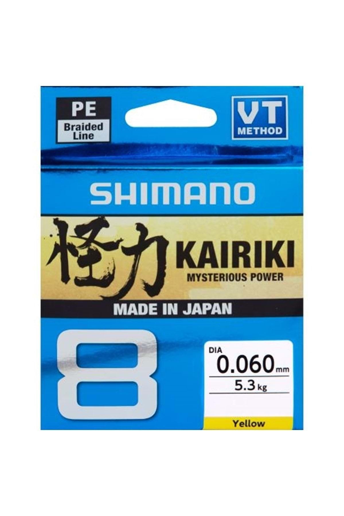 Shimano Kairiki 8, 300 Metros, Amarillo, línea de Pesca Trenzada, 59WPLA68R3