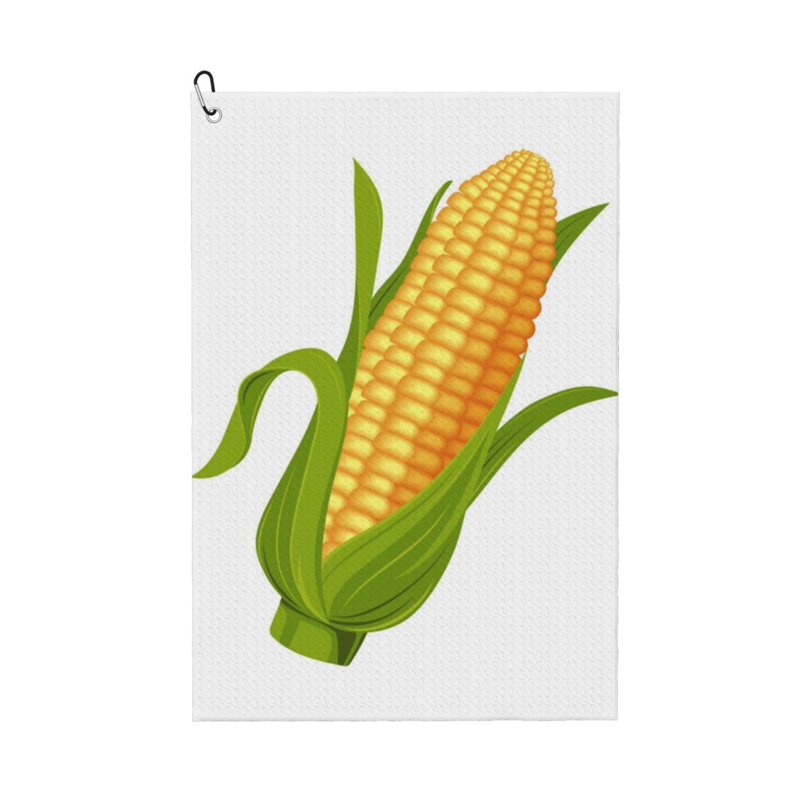 Hnnkloy Fresh Ripe Corn Cobs Pattern, 16x24 in Portable Waffle Golf Towels with Carabiner Clip for Golf Bag