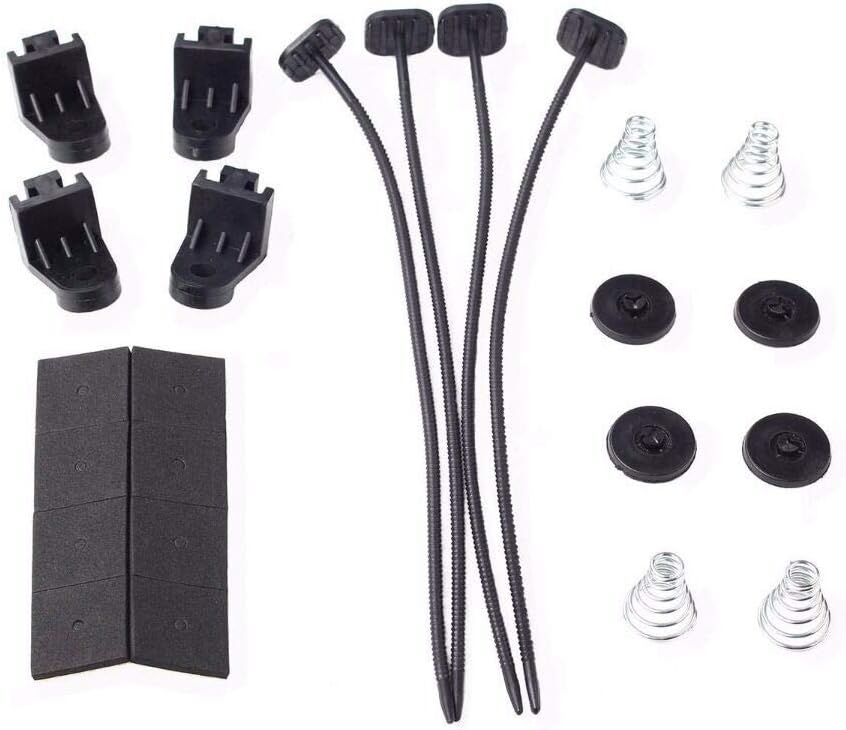 BLACKHORSE-RACING 7" Electric Radiator Fan High 3000 + CFM Thermostat Wiring Switch Relay Kit Black (7 inch)