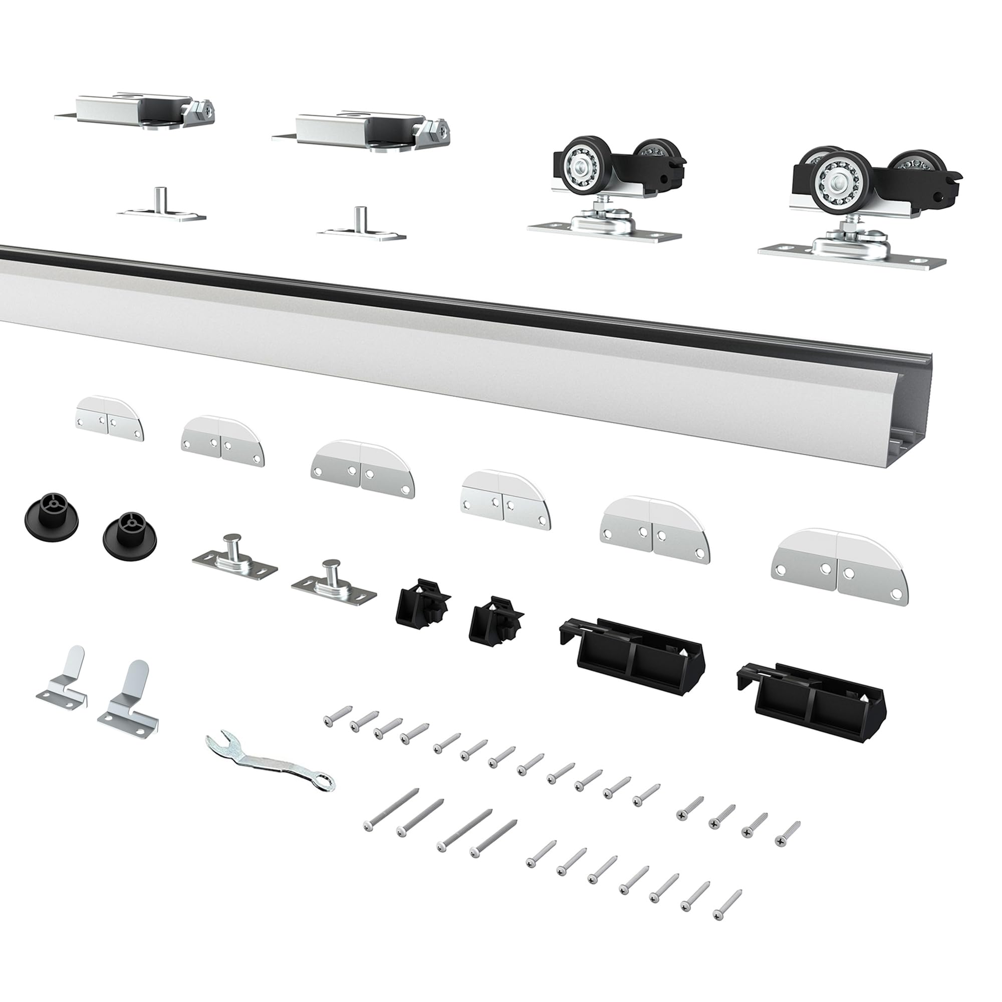 SongYung 48" Bifold Door Hardware Kit for 4 Doors,Aluminum Sliding Barn Door Hardware Top Mounted for Bathroom, Bedroom, Storeroom, Living Room — image 1