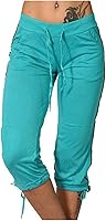 Vista 193 de Pantalones capri para mujer, estilo casual, de verano, elásticos, de cintura alta, pantalones de yoga, ajuste atlético, pantalones deportivos