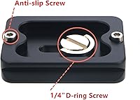 Vista 4 de PU-50 - Placa QR universal de liberación rápida de 1.969 in con tornillo de anillo en D para trípode monopie bola cabeza DSLR cámara, compatible