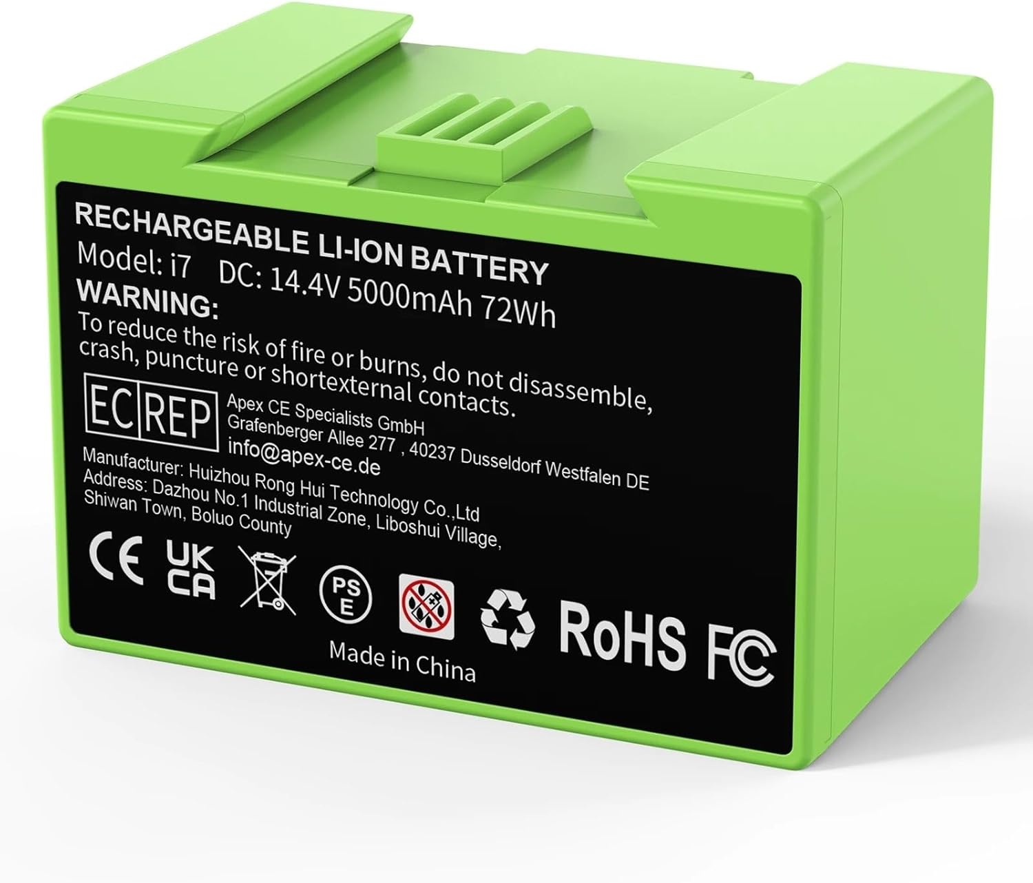 14.4V 5000mAh Vacuum Cleaner Replacement Battery,Compatible For Roomba I3, I4, I7, J7, E5(1Pcs)