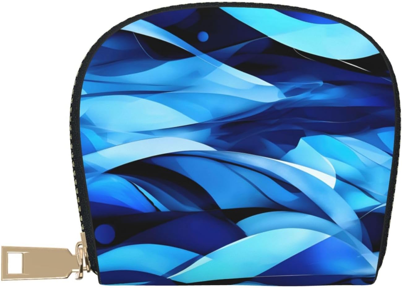 Abstract Blue print Wallet Credit Cards Holder Business Card Case for Men Women Compact Size for Adults