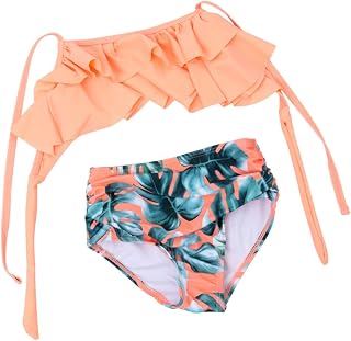 Peças Kit De Flores Para Crianças Meninas Terno Flor Biquíni Conjunto De Biquíni De Praia Maiôs De Alça Roupas De Banho Para Crianças Roupa De Banho Impressão Roupa De Banho